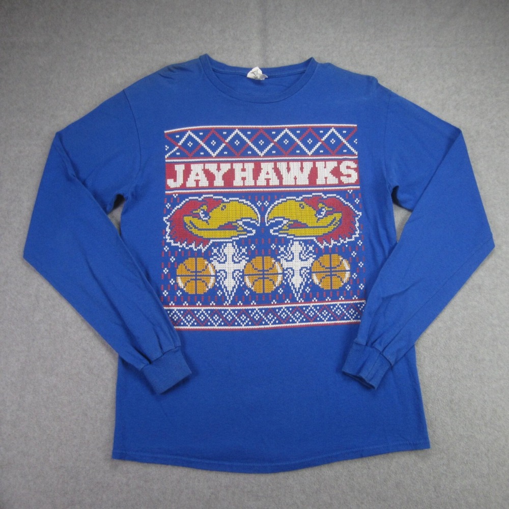 Vintage Kansas Jayhawks Shirt Mens M Blue Delta Pro Weight Long Sleeve NCAA